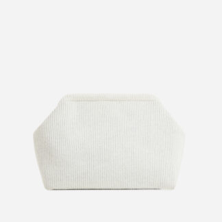 Rockel Oversized Clutch Bag In Cream Nude Knit,, Nude