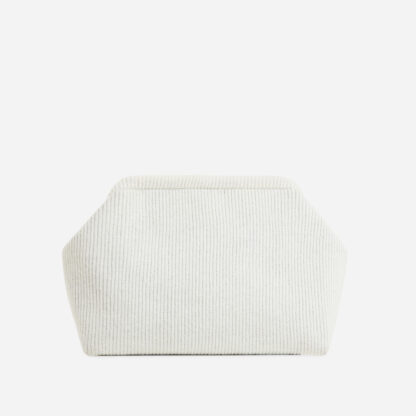 Rockel Oversized Clutch Bag In Cream Nude Knit,, Nude