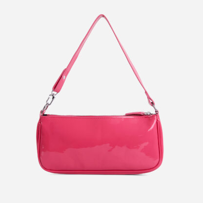 Sofie Rectangle Shoulder Bag In Pink Patent,, Pink