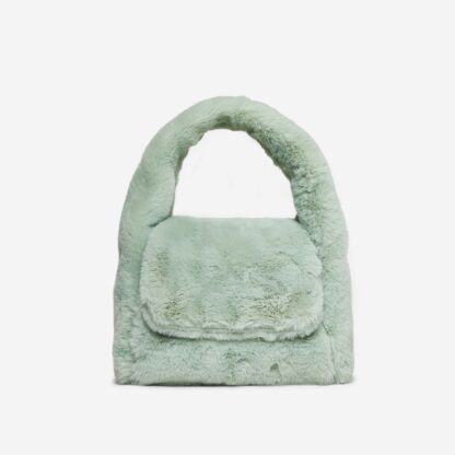 Ambz Grab Bag In Green Faux Fur,, Green