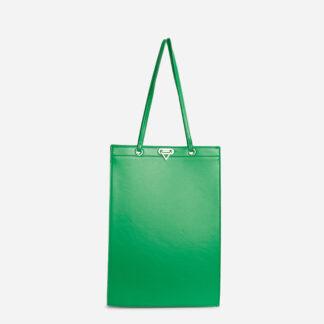 Aubin Clasp Detail Shoopper Bag In Green Faux Leather,, Green