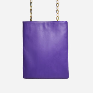 Adella Chain Strap Shopper Bag In Purple Faux Leather,, Purple