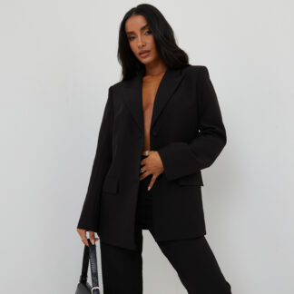 Oversized Blazer In Black UK 14, Black