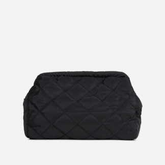 Bodhi Quilted Oversized Pouch Bag In Black Nylon,, Black