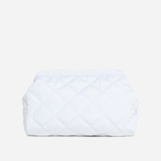 Bodhi Quilted Oversized Pouch Bag In White Nylon,, White