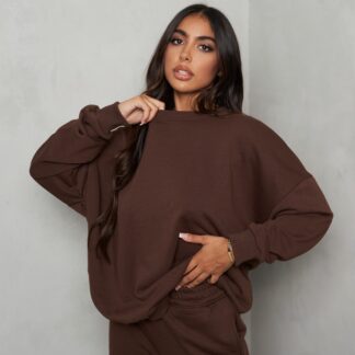 Long Sleeve Sweatshirt In Brown, Brown