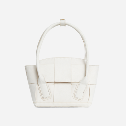 Jasper Woven Detail Shaped Tote Bag In Cream Nude Faux Suede,, Nude