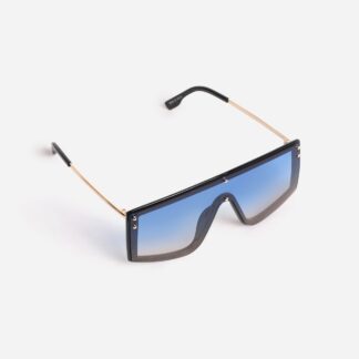 Chunky Visor Sunglasses In Blue,, Blue